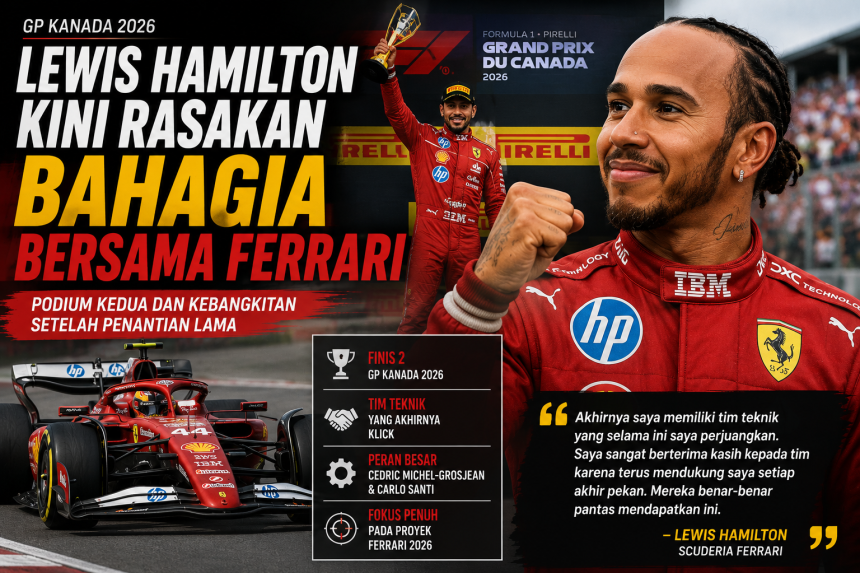 Lewis Hamilton Kini Rasakan Bahagia Bersama Ferrari Setelah Penantian Lama